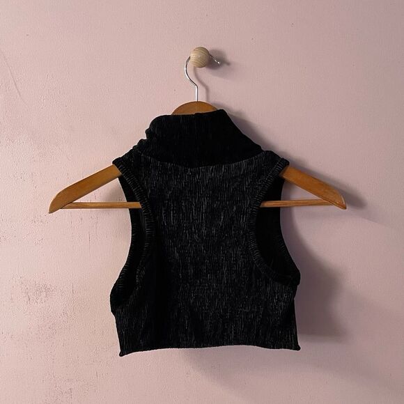 JLuxLabel Black Textured Turtleneck Wired Under-Bust Crop Top Size S EUC - Picture 10 of 13